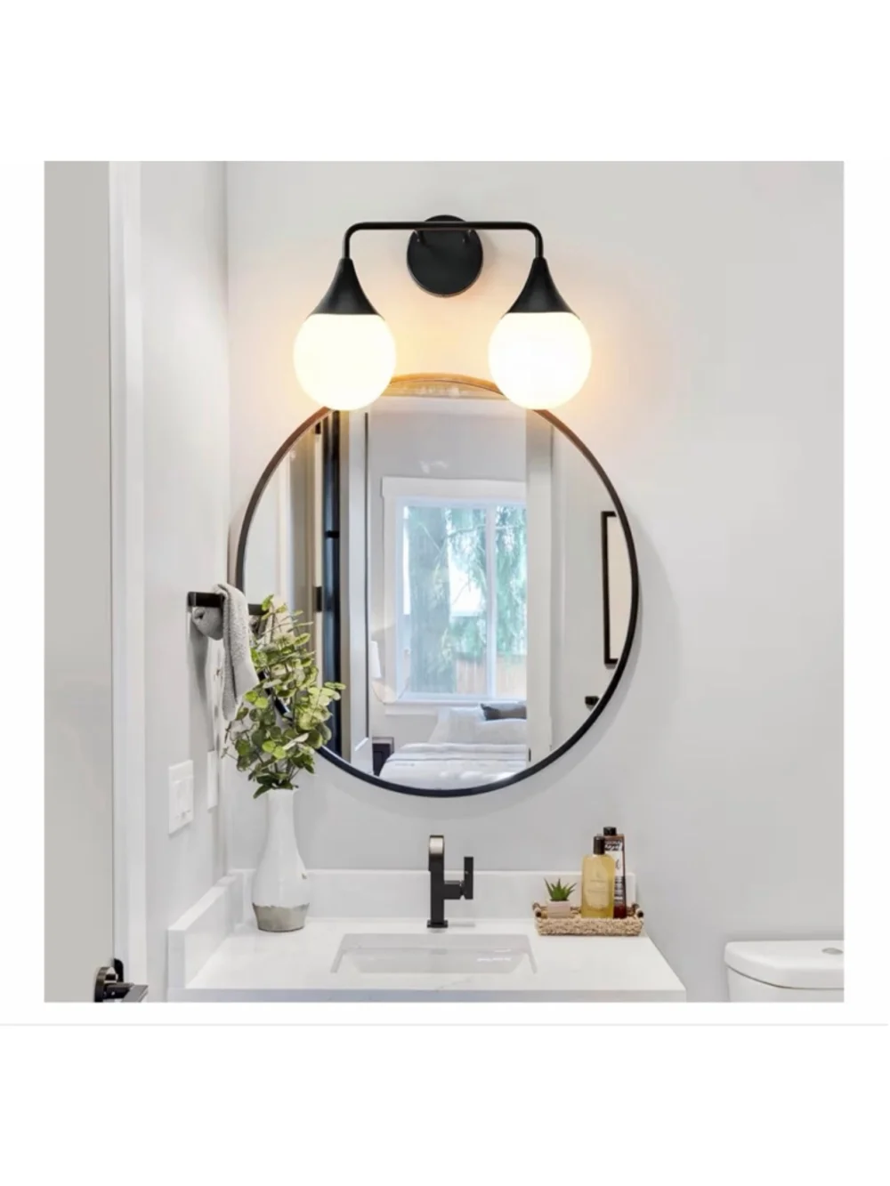 NEW Bathroom Vanity Light Fixtures 2 Lights Mid Century Farmhouse